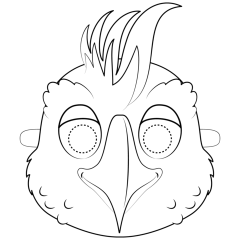 Cockatoo Mask Coloring Page